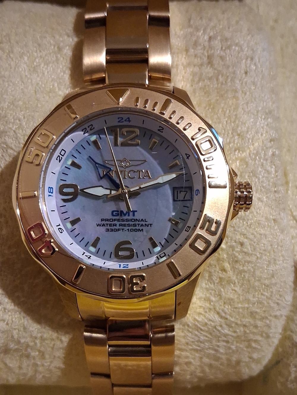 Invicta Women’s Gold-Tone Bracelet Watch with Mother-of-Pearl Dial